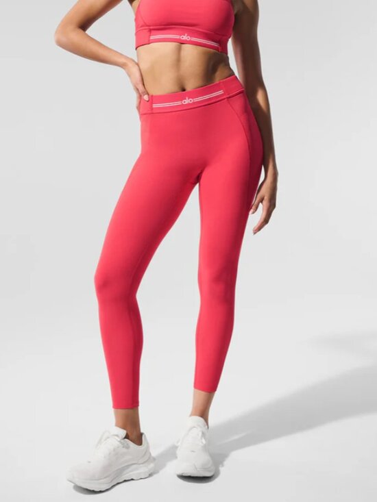 ALO Yoga Pants - Alosoft High-Waist 7/8 Relay Legging Candy Red Small